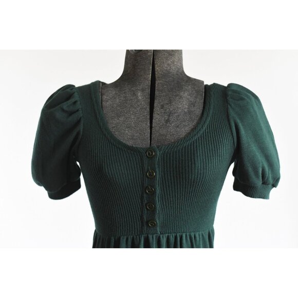 Vintage 1970s XS Green Short Sleeve Maxi Sweater Dress | by Hubba Hubba - Picture 3 of 9